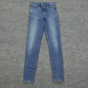 American Eagle Jeans Womens 0 Long Blue Curvy Hi-Rise Jegging Next Level Stretch